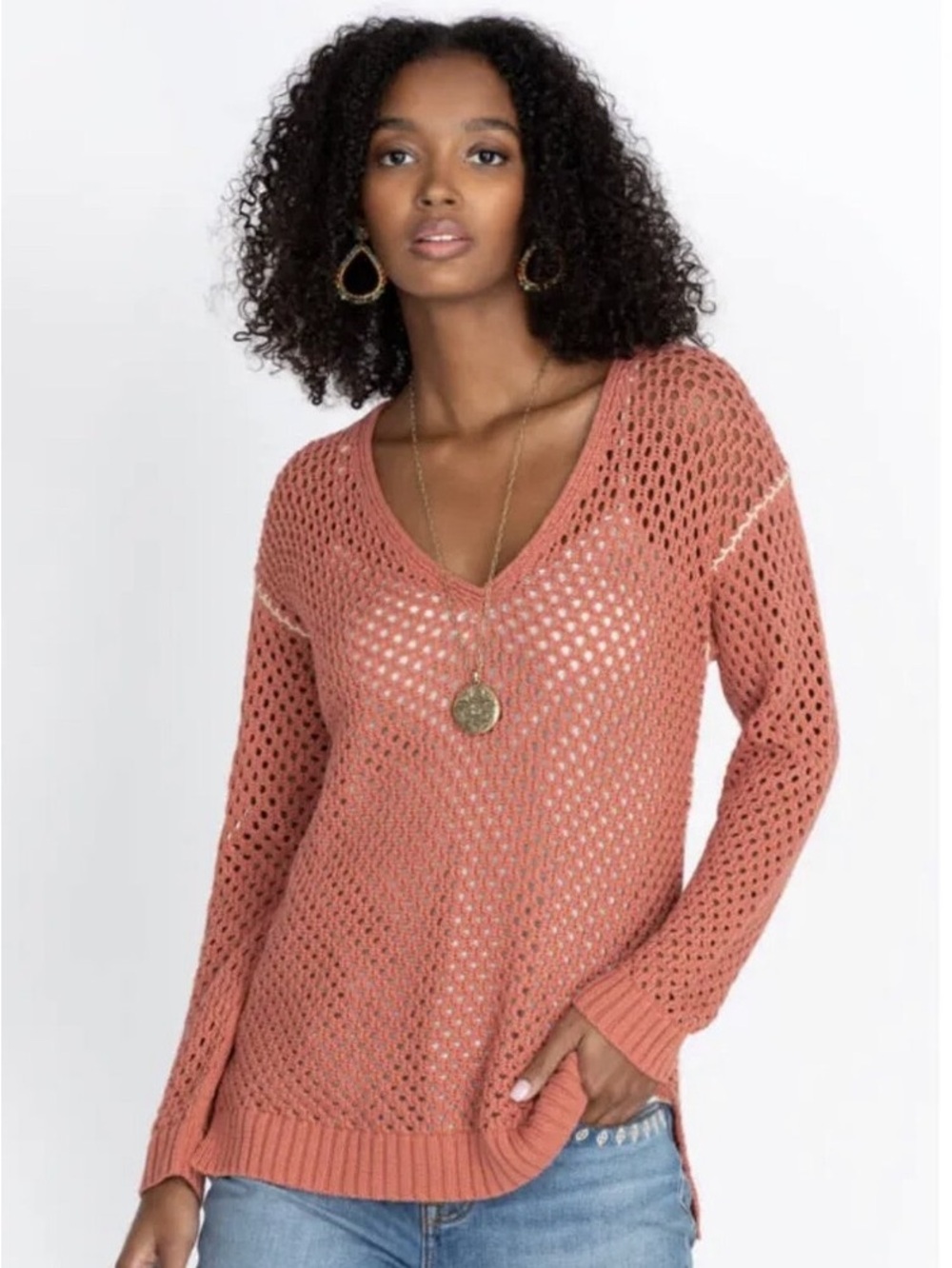 Johnny Was Coral crochet top size M Theresa top